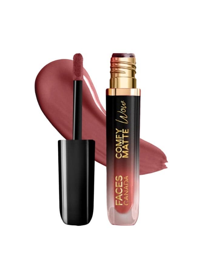 FACESCANADA Comfy Matte Wow Liquid Lipstick - Choco Couture 01, 3.8Ml | One Swipe Application | Highly Pigmented | Comfortable Wear | Glides Smoothly | Long Lasting | Transferproof