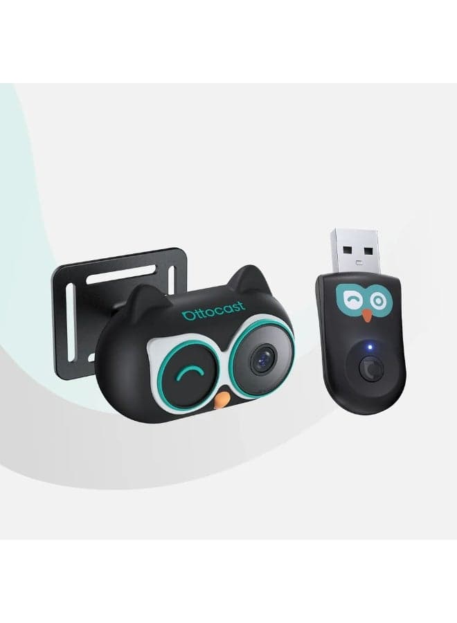 OTTOCAST Cabin Care Wireless Car Adapter with Baby Car Camera,1080P HD Rear Seat Baby Monitor, Split Screen Navigation, Plug-and-Play,for Parents & Pet Owners