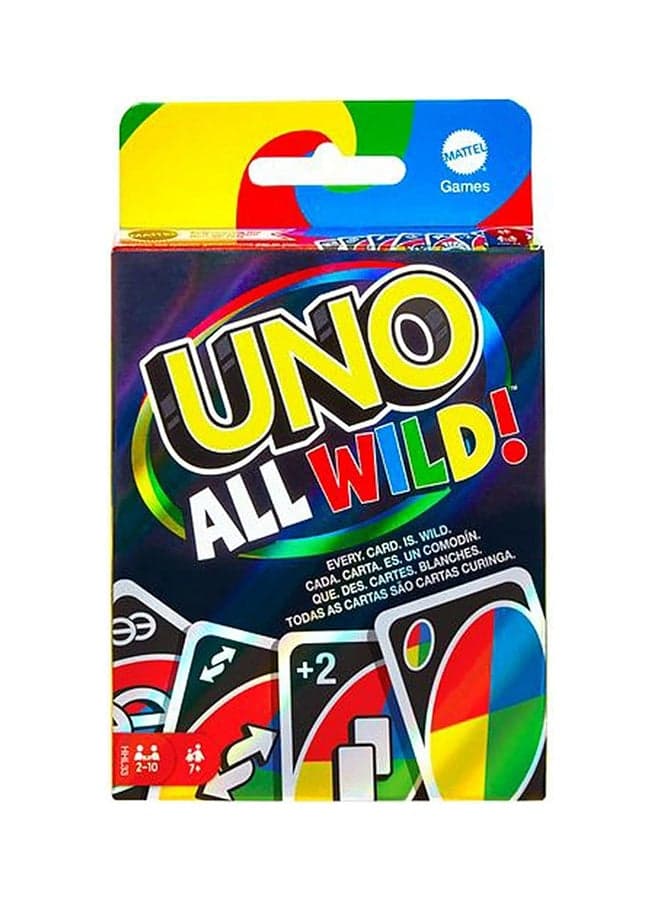 Original UNO™ All Wild™ Card Game – Fast-Paced, All-Wild Action with Special Cards, Forced Swaps, and Skips, Ideal for Kids & Adults, Ages 7+