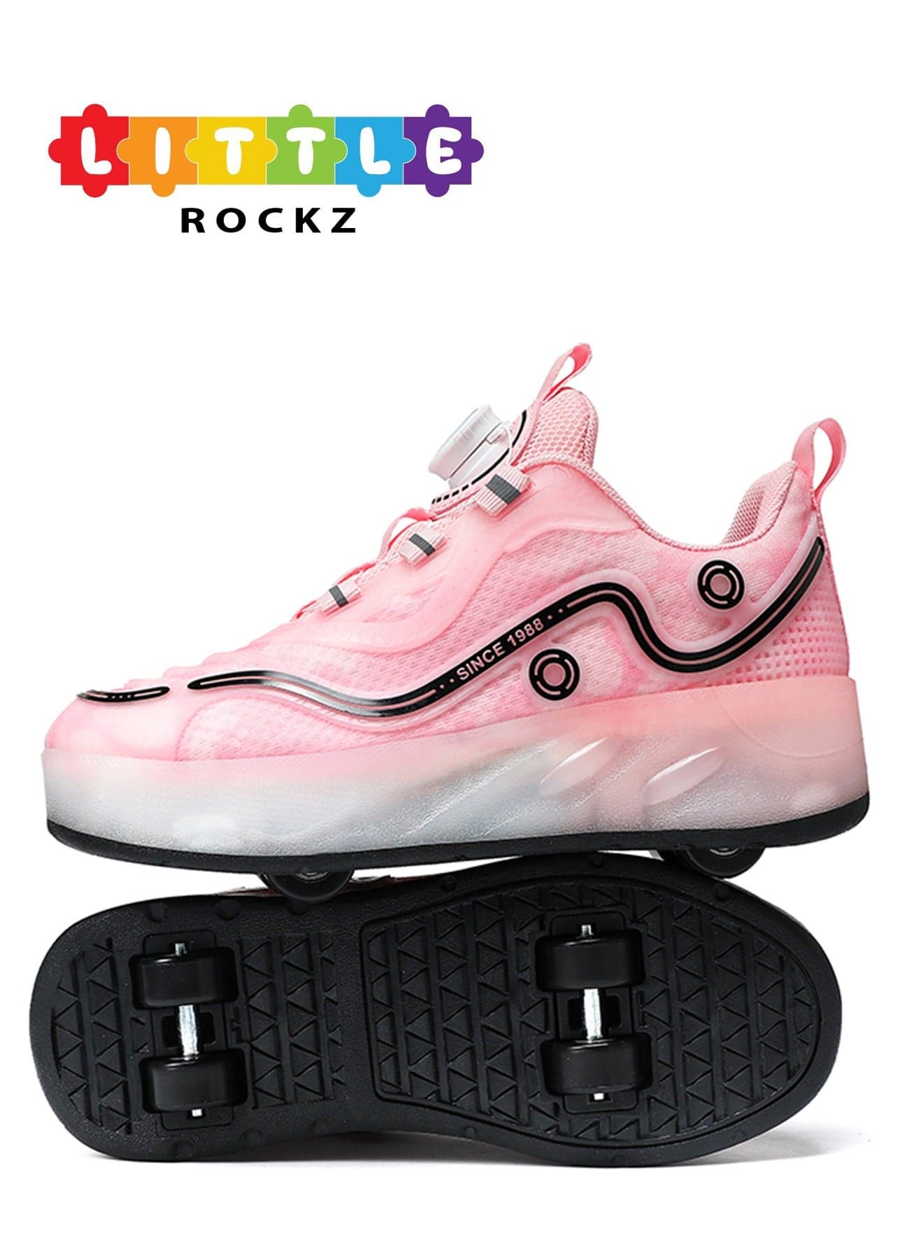 Double Wheel LED Flash Light Fashion Shiny Sneaker Skate Heelys Shoes With Lightning Sole