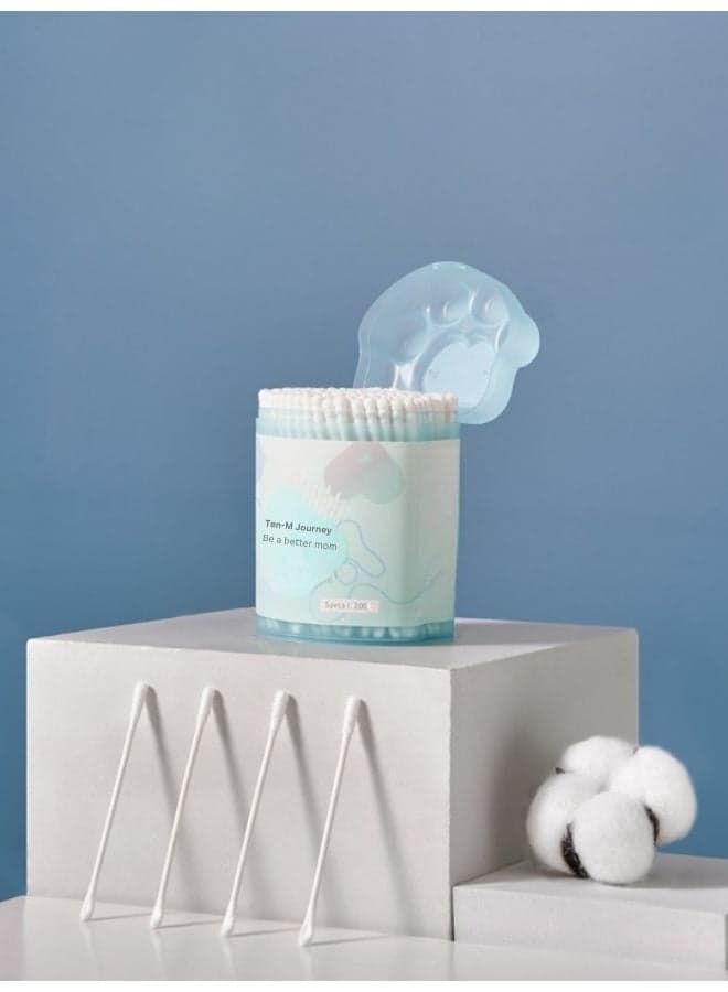 Baby Cotton Swabs Double-ended - Fragrance-Free, Chlorine-Free, Gentle Double-Tipped with Paper Sticks 200Pcs/ 1Pack