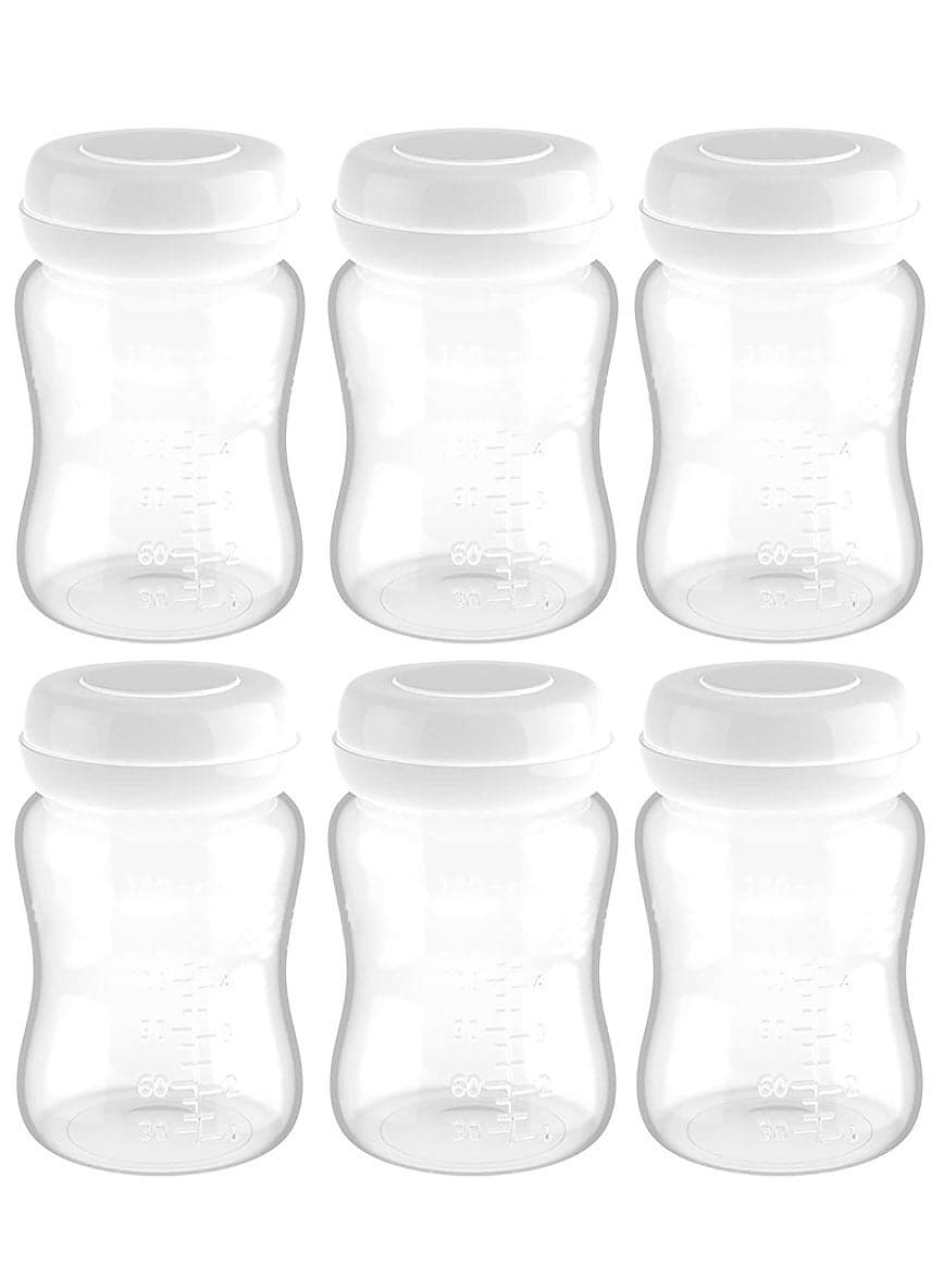 6 Count Breastmilk Storage Bottles with Lock-Tight Cap, 6.3 Ounce / 180 Ml Breast Milk Storage Containers for Fridge, Breastmilk Storage Bag Alternative Breastfeeding Supplies