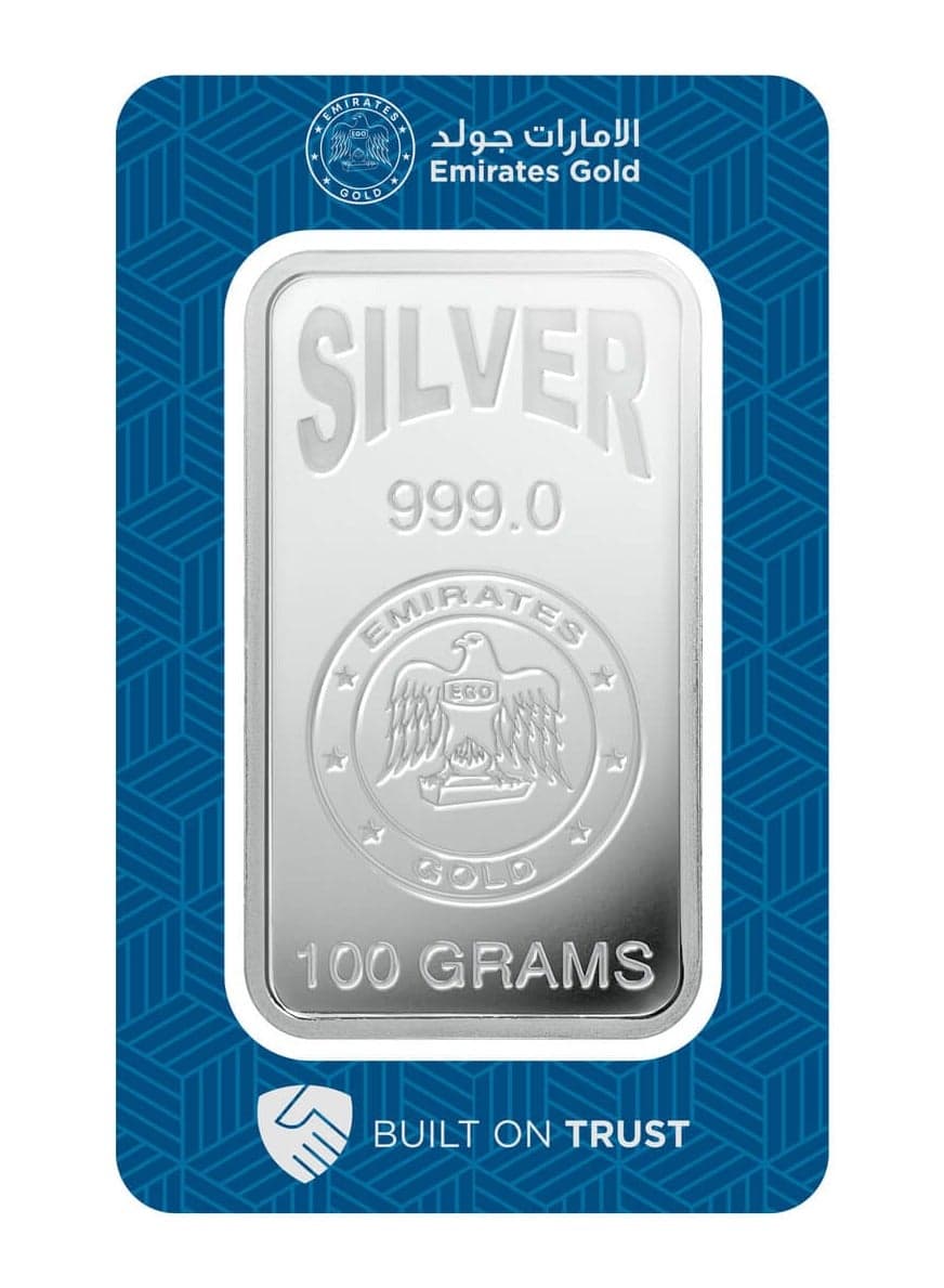 Emirates | 100g Pure Silver Bar 999 - 100 Grams