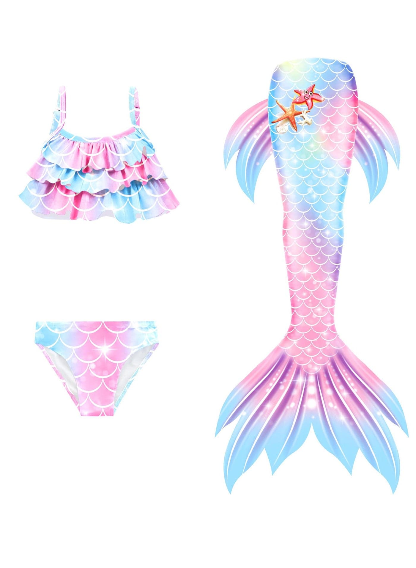 Mermaid Tail Sets Mermaid Costume Girls Swimwear Mermaid Tail Swimwear,Bikini Sets,Mermaid Costume Swimsuits for Kids