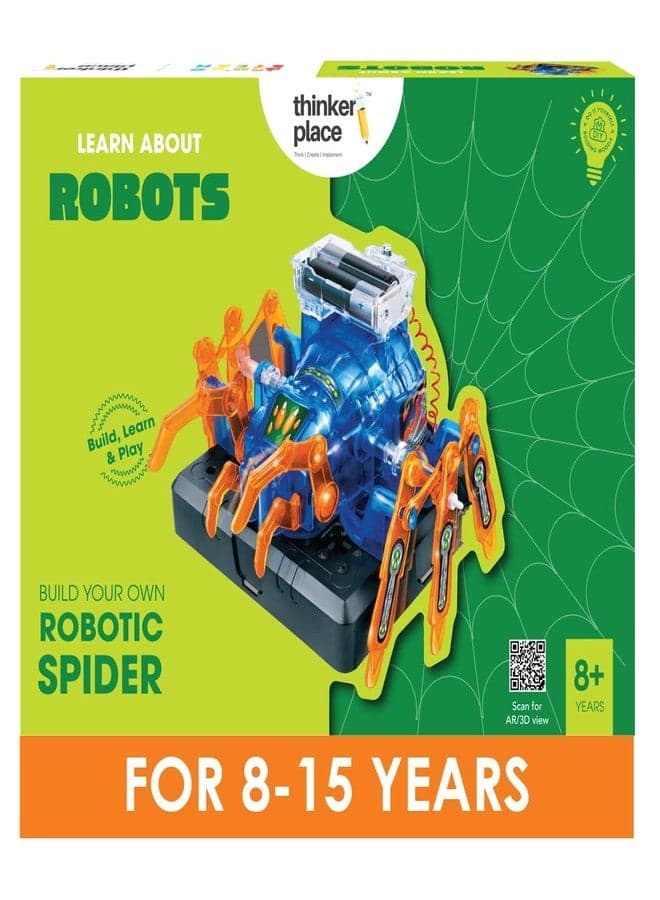 ThinkerPlace Robotic Spider DIY Kit | Build, Learn & Play | STEM Toy for Kids Age 8+ | Robotics Learning Kit with AR Experience | Fun Educational Game