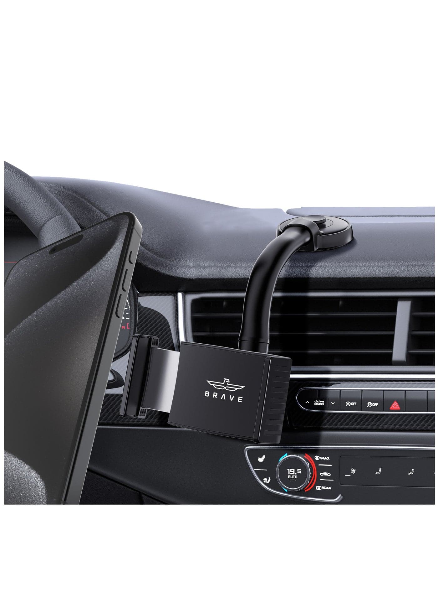 Car Phone Holder for Dashboard, 360° Rotatable Phone Mount for Dashboard/LCD Display Compatible with Tesla Car and iPhone 15 Plus/Pro/Max 14 13 12 11 Series, Galaxy S23 Ultra & All Smart Phones