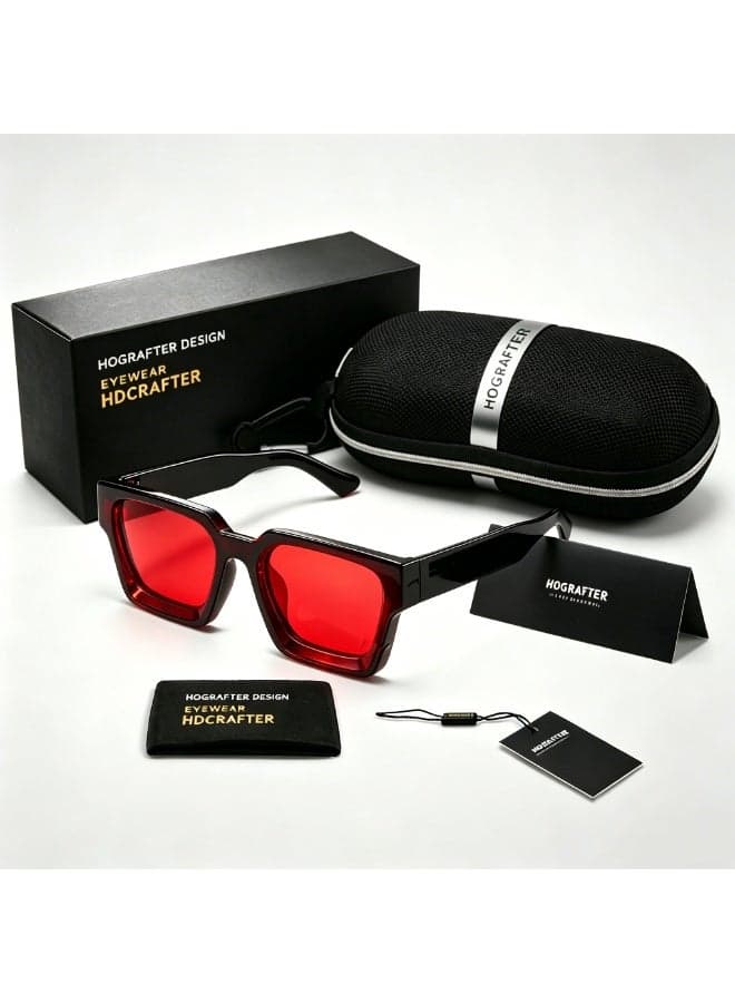 Thick Square Sunglasses for Men Women Retro Chunky Rectangle Shades UV400 Protection