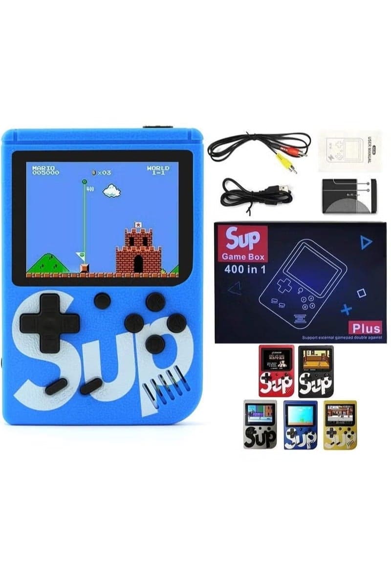 Game Box Pro 400-in-1 Ultimate Retro Handheld Console -Upgraded Dual-Core Processor|TV-Out Mode|6-Hour Battery Life (Blue)