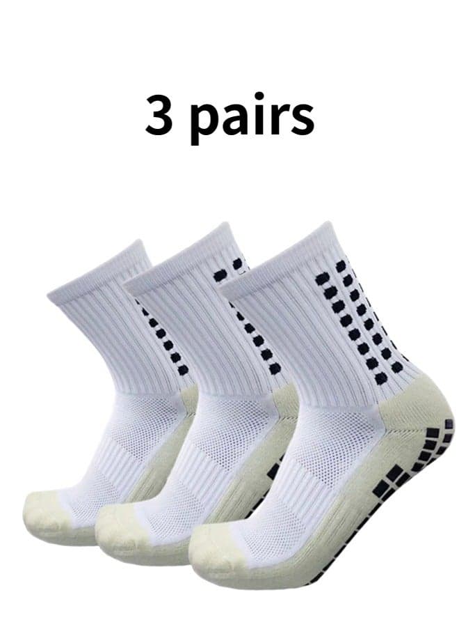 3 Pairs Football Anti Slip Socks Gel Socks For Men non slip Soccer socks For Football Basketball Yoga