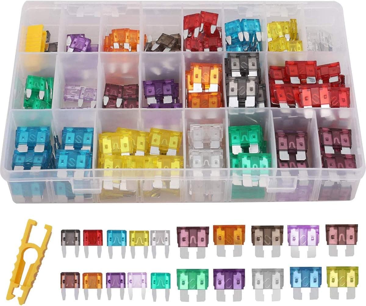 Car Blade Fuse, Standard Fuses, for Auto Fuses Replacement, Assorted Auto Truck Car Standard Blade Fuses, with Fuse Extractor, Car Blade Fuse, Standard Fuses, Blade Fuse Assortment Set