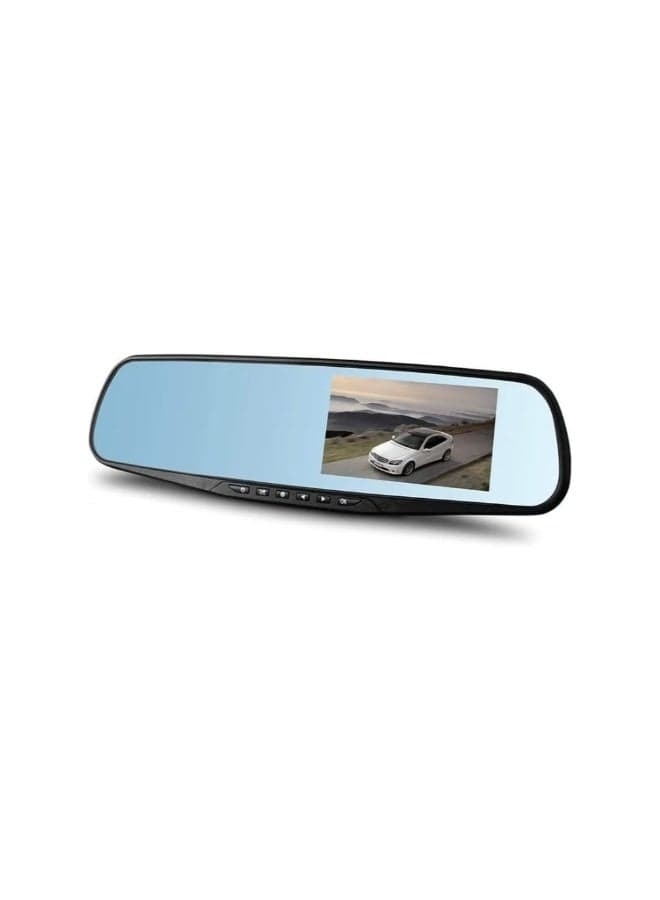 Vehicle Blackbox DVR Full HD 1080P Rearview Mirror Camera | 4.3" LCD Dual Channel Dash Cam | Front & Rear Car Camera Recorder with Loop Recording, G-Sensor, Night Vision