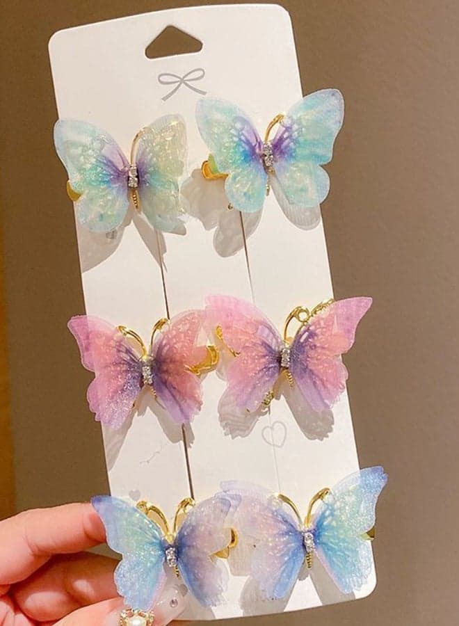 Set of 6 - Butterfly Hair Clips