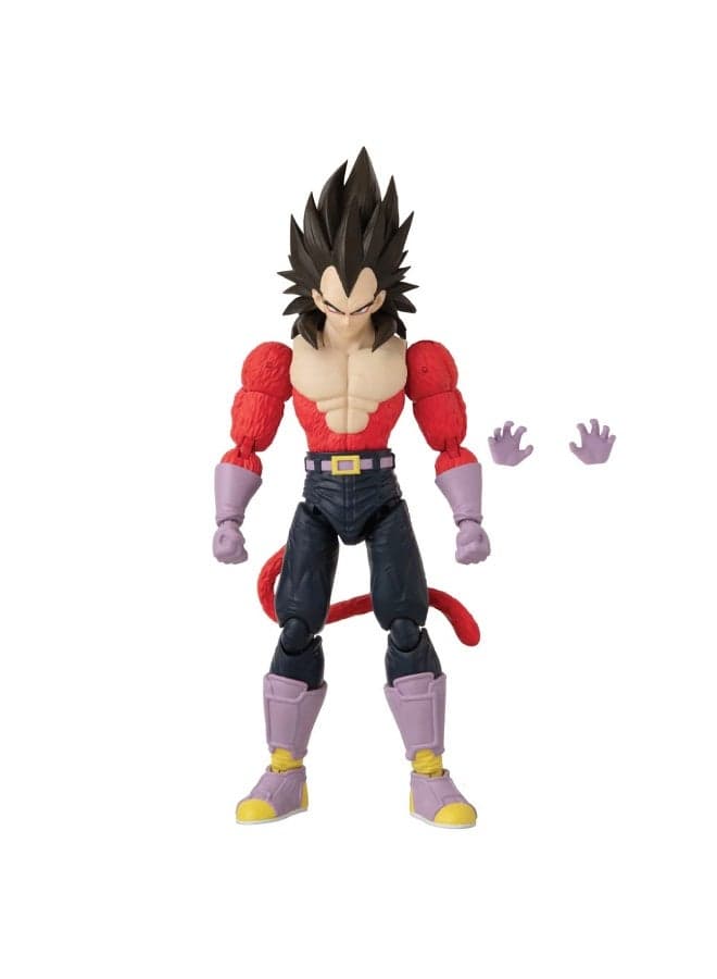 Dragon Ball Stars Super Saiyan 4 Vegeta 6.5-Inches | Collectible Action Figure | Display Figure | Interchangeable Hands | Perfect Gift for Collectors, Manga & Anime Lovers!