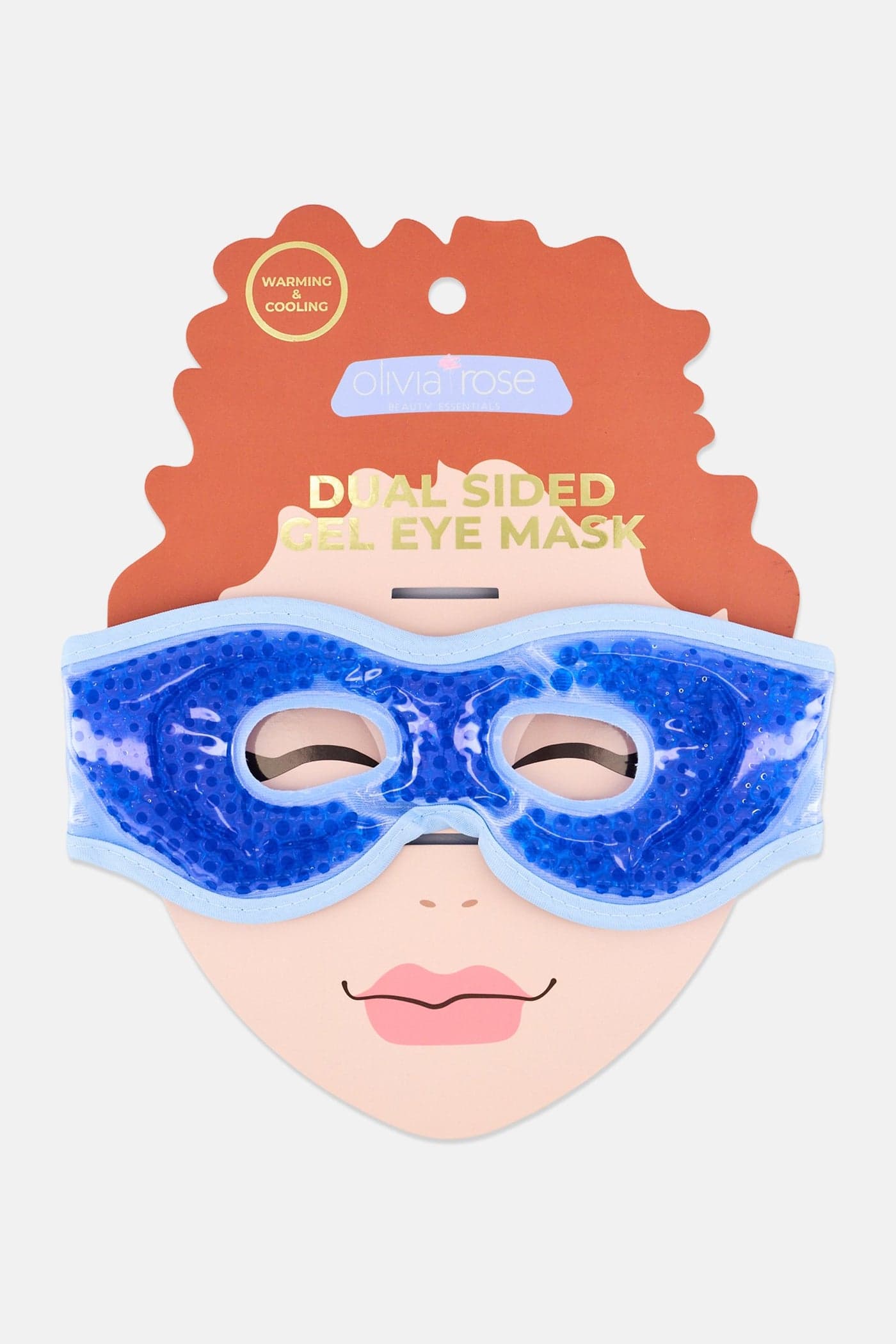 Dual Sided Gel Eye Mask with Eye Holes, Blue