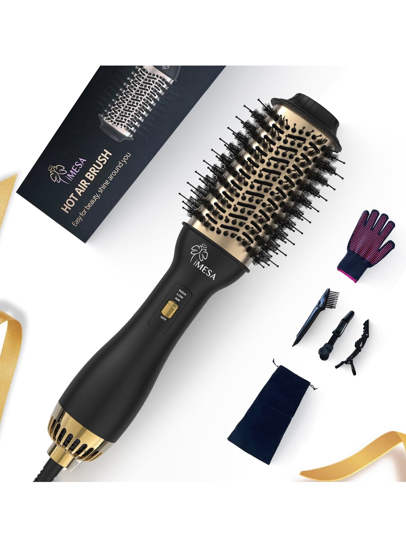 Hot Air Brush Hair Dryer Styler 3in1 Negative Ion One Step Volumizer Straightener Curler for All Hair Types Halal Certified