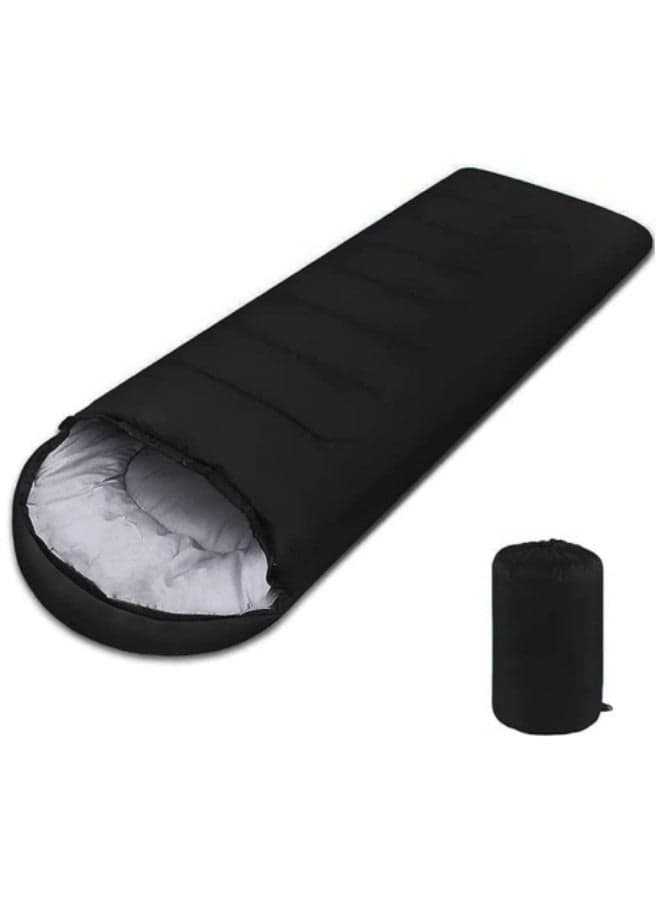 Sleeping Bags Camping with Compression Sack, Ultralight Backpacking Sleeping Bags with Zipper, Suitable for Warm & Cold Weather for Hiking, Traveling, Outdoor Adventure Black