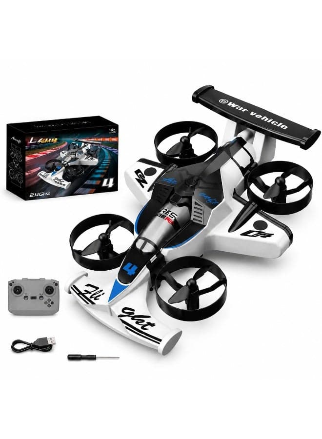 2-in-1 Land Air RC Aircraft Toy with Remote Controller, 4-Channel Remote Control Flying Car, Indoor & Outdoor RC Drone, Follow Me Function, Rechargeable Aircraft for Kids Boys & Girls