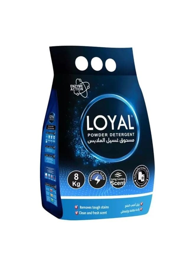 Loyal Powder Detergent with Long-Lasting Scent and Enzyme Action- 8Kg