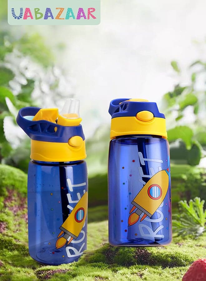 480ml Kids Water Bottle with Straw Leakproof, BPA Free, Suitable for Boys and Girls