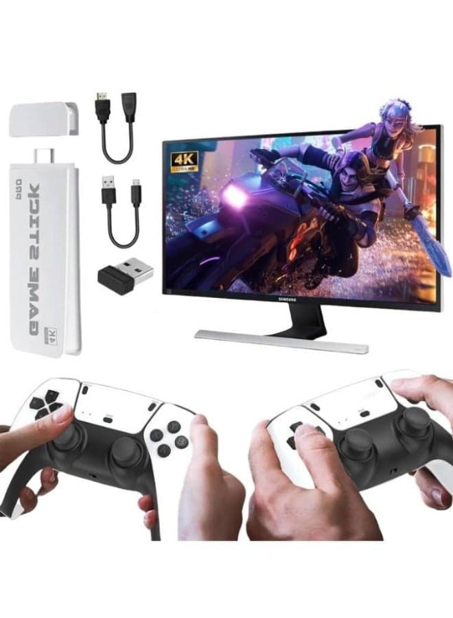 2.4G Wireless Game Controllers M15 Retro Game Console 20000+Games and 23 Emulators, Plug and Play 4K HD HDMI TV Game Stick Perfect and Ideal Gift for Family and Game Lover.