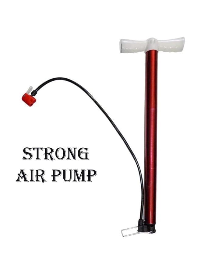 Portable High Pressure Air Pump for Car Tire Bicycle Motorcycle and Sports Ball Aluminum Hand Pump with Flexible Hose Universal Valve and Foldable Foot Base