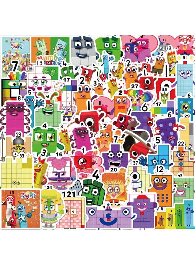 50-Piece Numberblocks Stickers Waterproof Vinyl Stickers for Laptop Phone Case