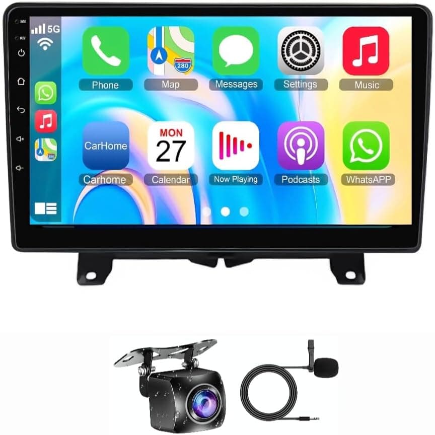 Android Car Stereo for Range Rover 2005-2009 – Wireless Apple CarPlay & Android Auto, GPS Navigation, Bluetooth, WiFi, DSP, HD Backup Camera (2GB RAM + 32GB ROM)
