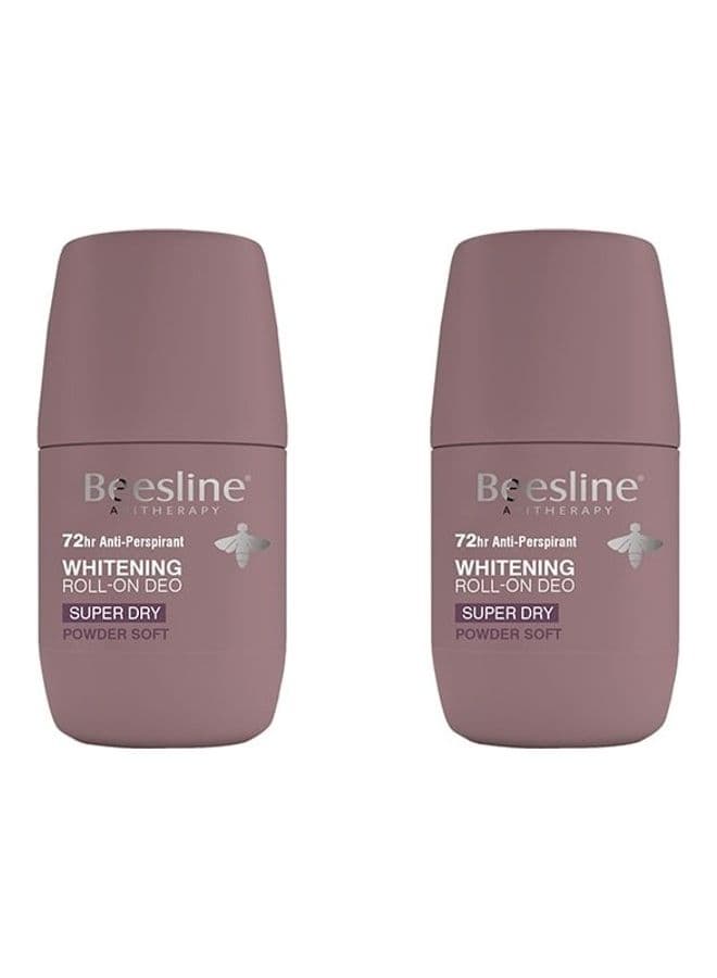 Pack of 2 Whitening Roll-On Deodorant Super Dry Powder Soft 100ml