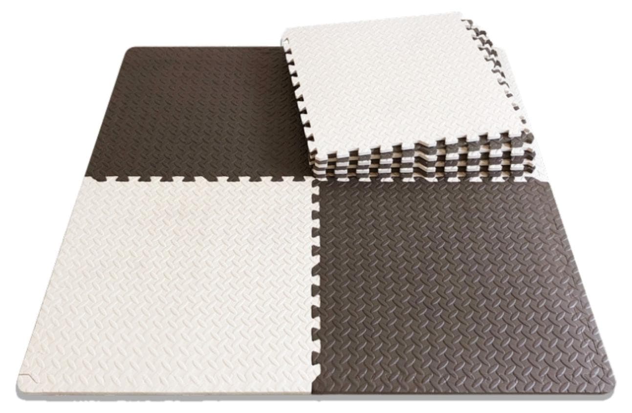 Kids Play Mat Foam Interlocking Floor Mat Non-Slip Waterproof Durable Soft EVA Foam Flooring Tiles For Exercise Gym Yoga Baby Playroom (60×60cm, Black&White, 6PCS)