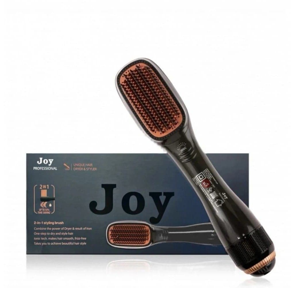 Joy 2-in-1 Hair Dryer & Styling Brush Ionic Hot Air Brush for Straightening, Drying & Smooth Styling Fast Heat Hair Styler for Frizz-Free Salon Finish Professional Hair Brush Dryer for All Hair Types