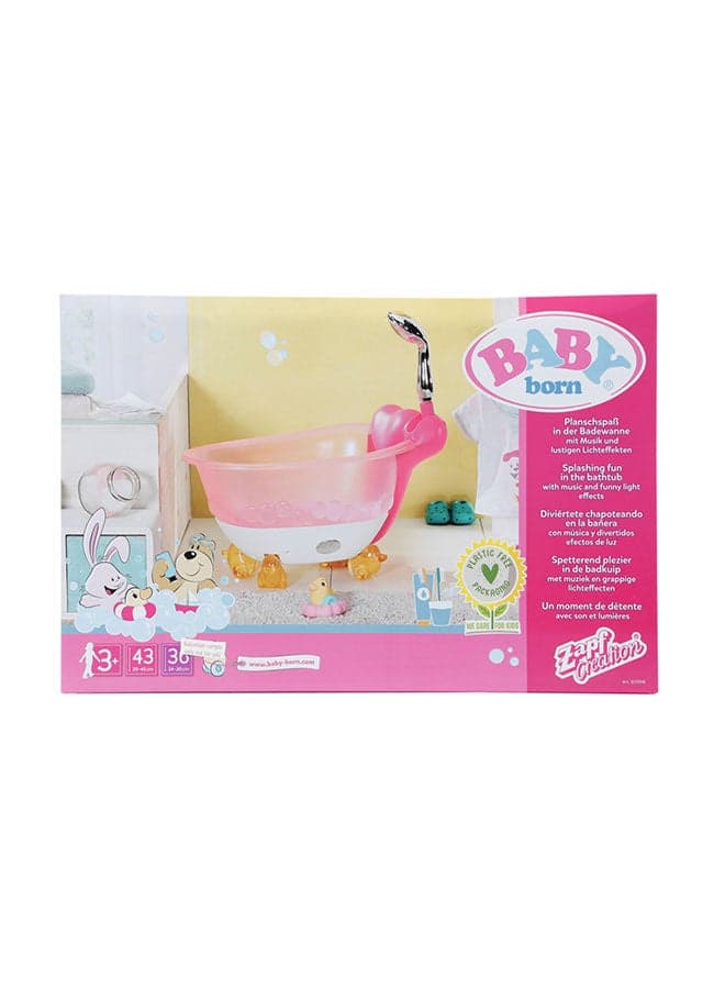 Bath - Bathtub with Real Light & Sound Effects - For Small Hands - Includes Rubber Duck - For Dolls Up to 43 cm
