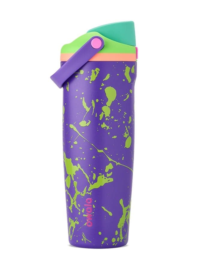 30oz FreeSip Sway Insulated Stainless Steel Water Bottle with Two-Way Spout, Built-In Straw and Bucket Handle, Made for Travel, School, and Sports, BPA Free, Leak Proof