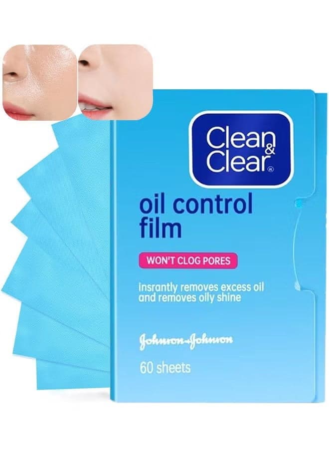 Oil Control Film, Oil Blotting Paper Oil Absorbing Facial Sheets, 60 Sheets Makeup Friendly High-Performance Handy Face Blotting Paper For Oily Skin