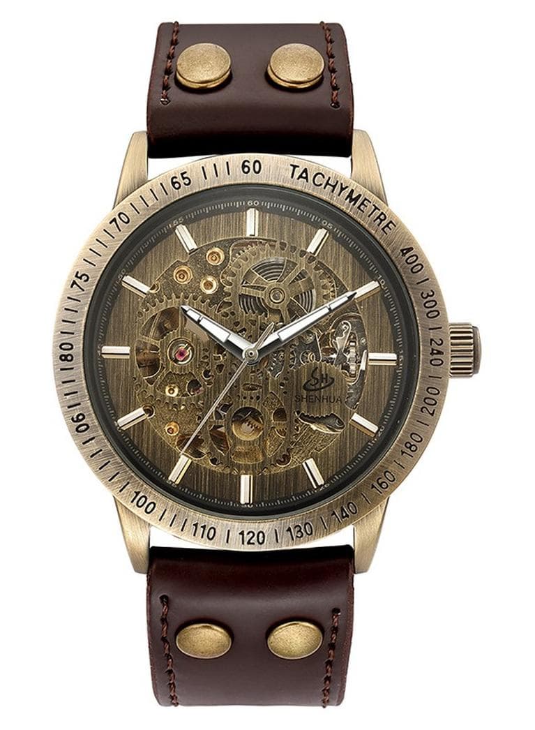 Watches for Men Watch Leather Strap Luxury Luminous Water Resistant Automatic Mechanical Wristwatch