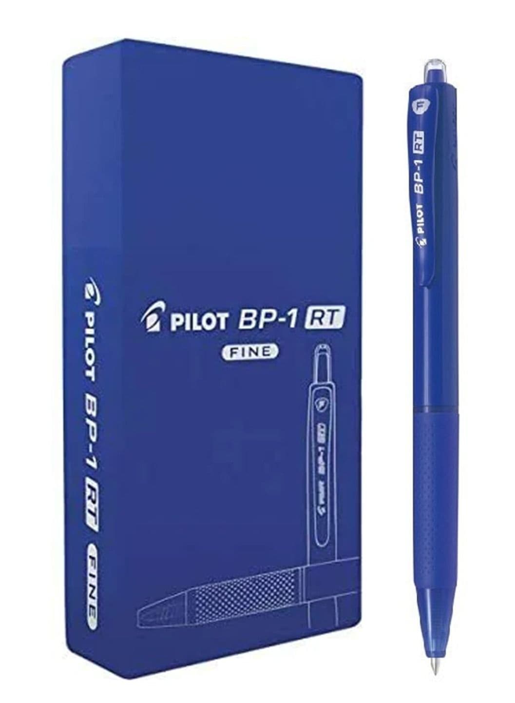 12-Piece Retractable Ballpoint Pen Fine Tip Blue Ink