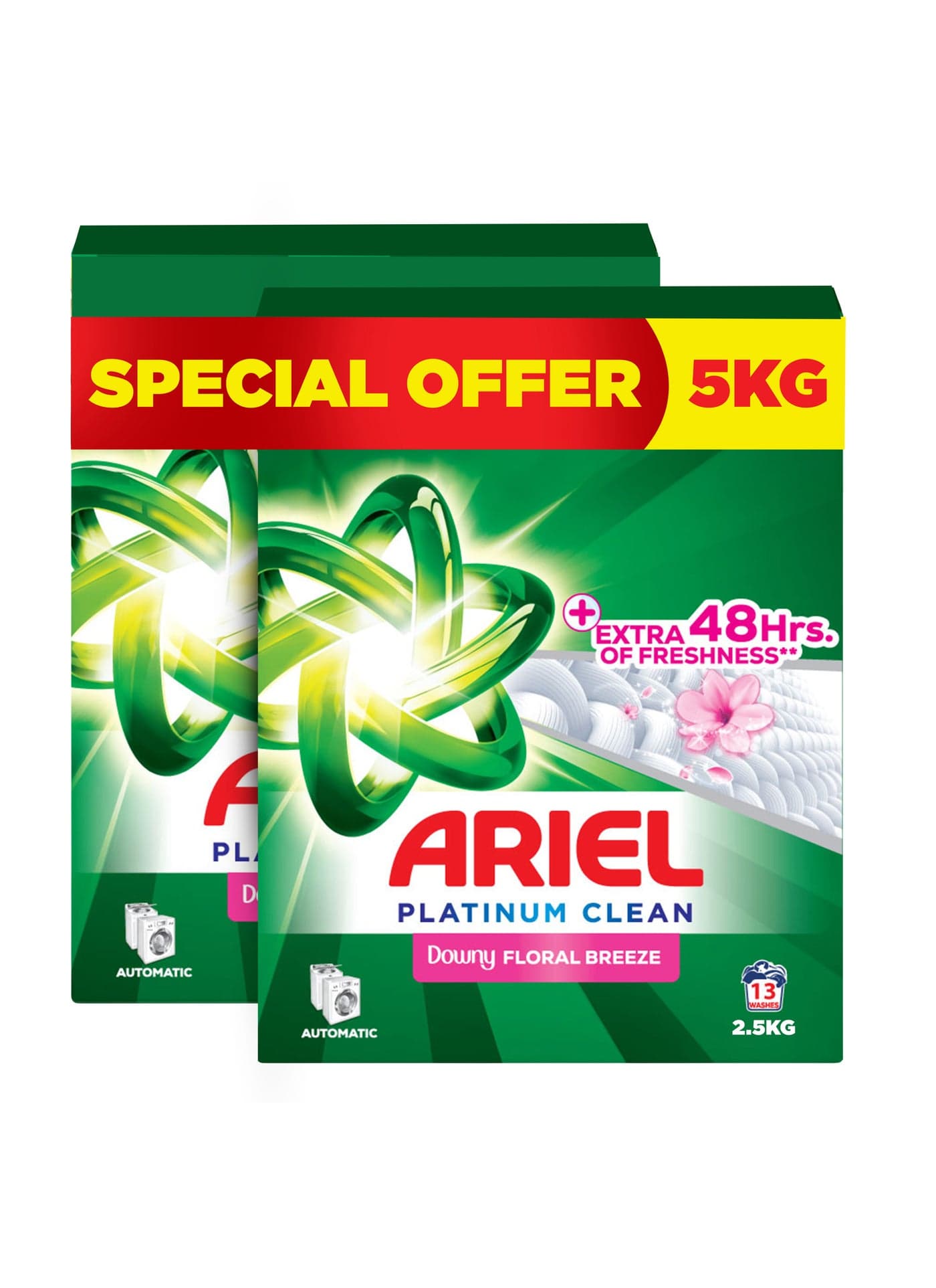 Fast Dissolving Laundry Detergent Powder With Floral Breeze Dual Pack