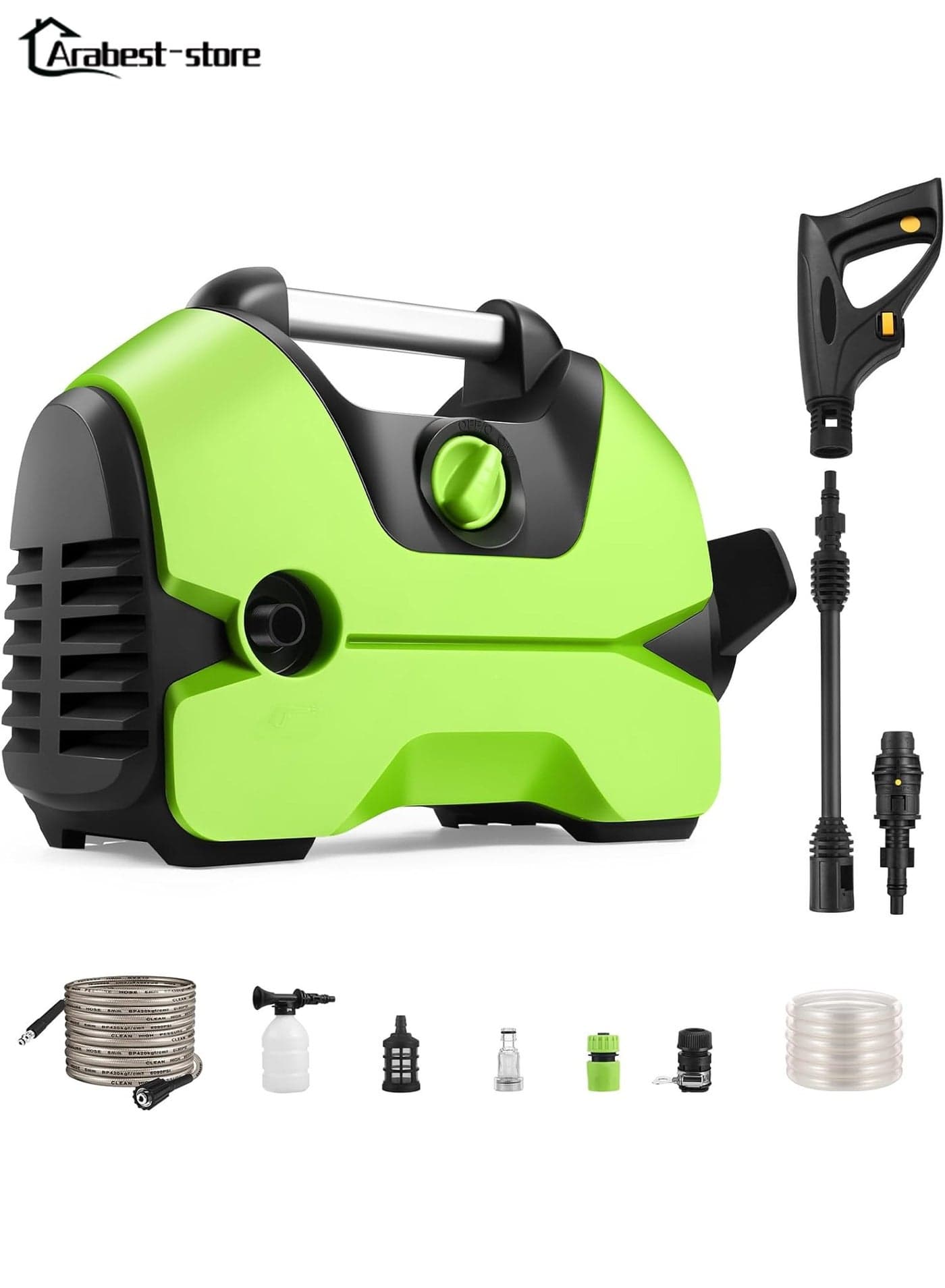 2800W Electric High Pressure Washer 2000 PSI - 1.2GPM Power Cleaner with Foam Cannon & 5 Nozzles for Cars, Patios, Fences, Driveways - Professional Home Cleaning Machine