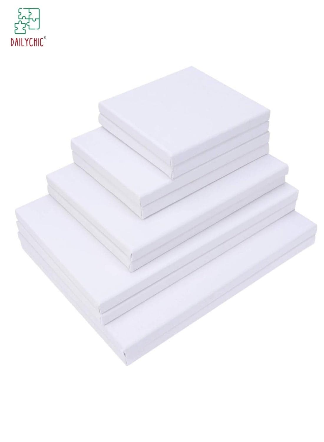 10 Pcs Stretched White Blank Canvas, Artist Canvas Board Wood Painting Panel Boards for DIY Drawing