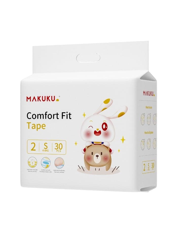 Comfort Fit Tape Size 2 Diapers 4-8kg 2-3 months