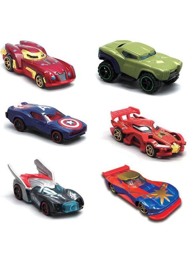 6-Pack Marvel Avengers Series Alloy Toy Car, Superhero Concept Car Model, Simulation Model Car Racing Car Toys for Children Gift Collectible