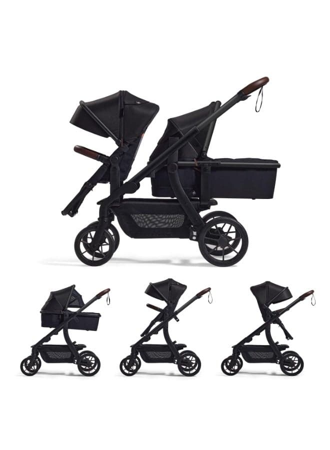 ChangeGo Baby Stroller, Convertible Single-to-Double-to-Wagon Stroller with 23 Configurations, Bassinet, Seat Included, Large PU Wheels, All-Wheel Suspension & Extendable UPF50+ Canopy