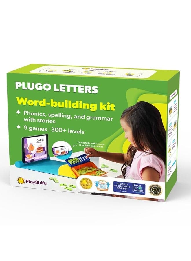 PlayShifu Educational Word GamePlugo Letters KitApp with 9 Learning Games STEM Toy Gifts for Kids Age 48 Phonics Spellings Grammar 48 Alphabet Tiles Works with tabsmobiles Packaging May Vary