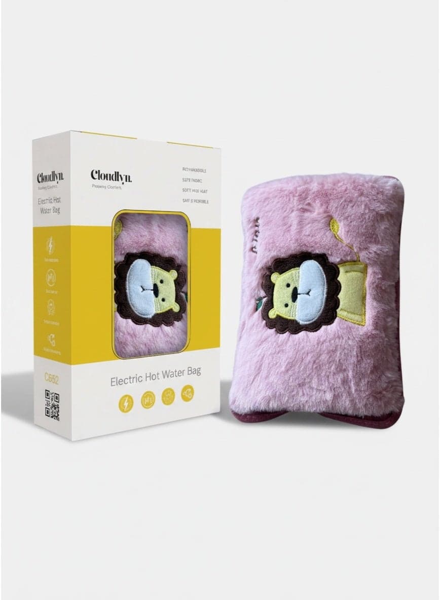 Cloudlyn electric rechargeable heating water bags for pain relief lion