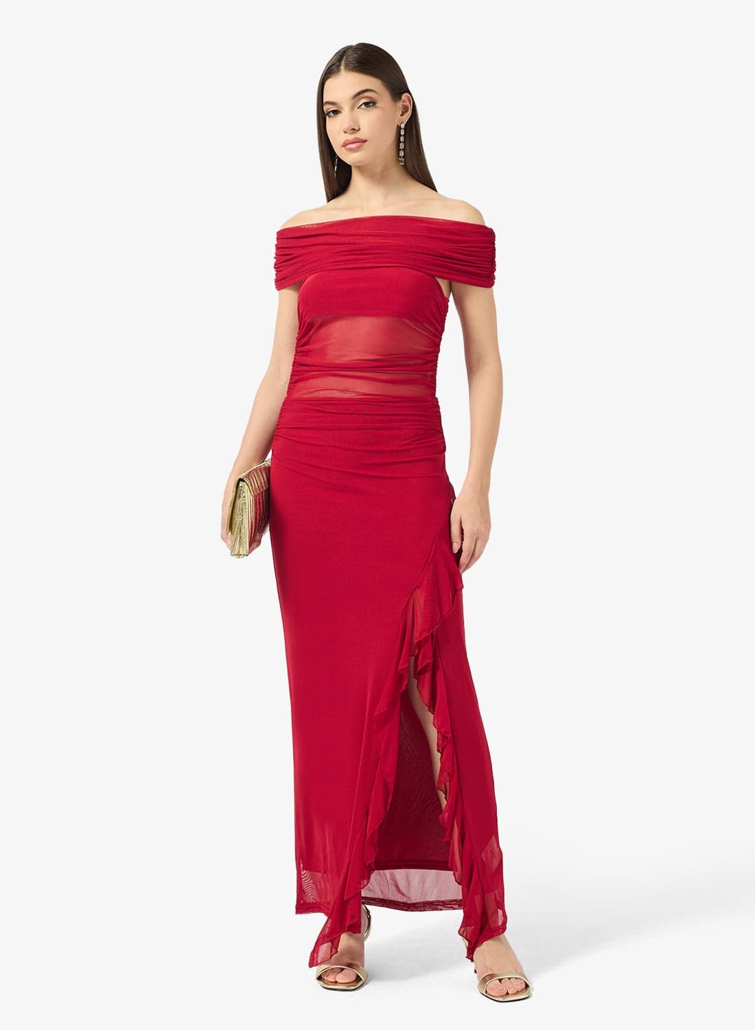 Off Shoulder Dress With Slit
