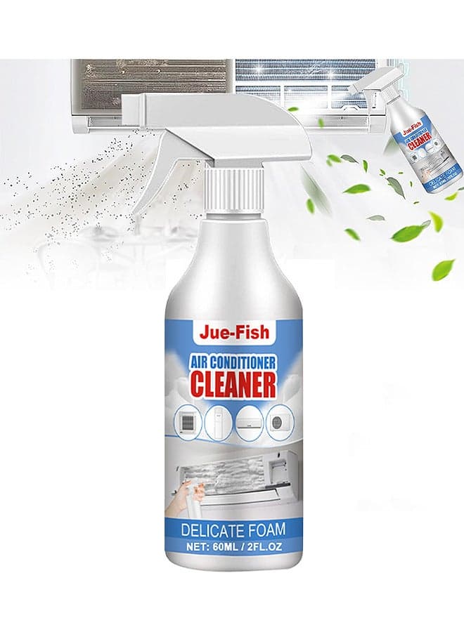 Air Conditioner Foaming Cleaner, Multi-Purpose Removal Of Peculiar Smell Home Office Cleaner, No Washing Air Conditioner Foaming Coil Cleaner Spray, All-Purpose Household Bubble Cleaner, 60ML