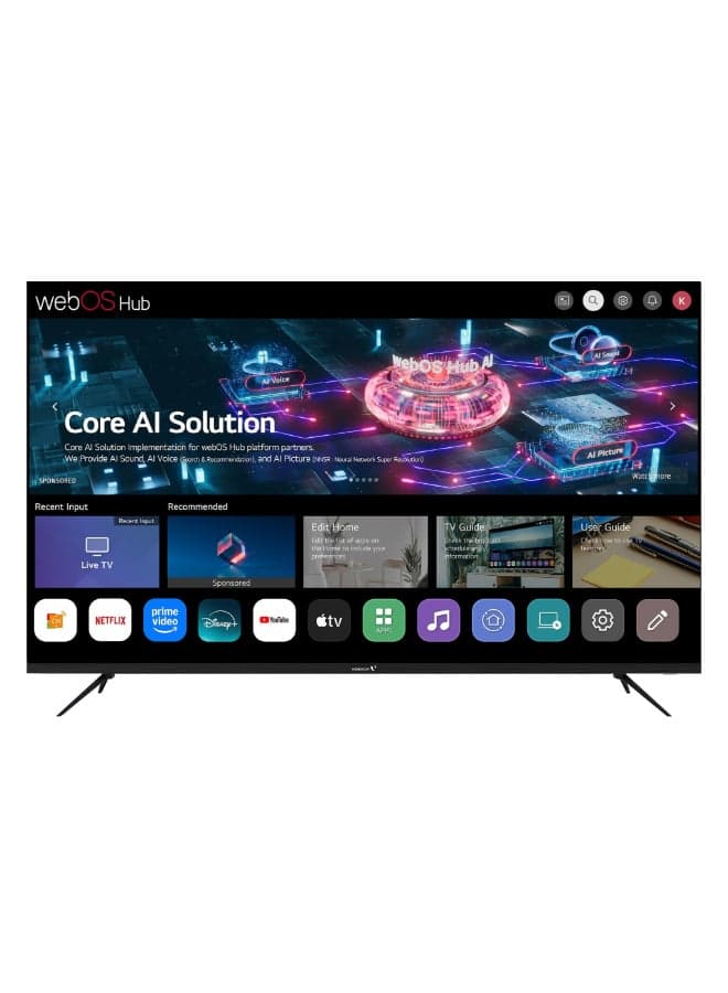 58 inch Edgeless 4K UHD Powered by WebOs Hub with Magic Remote, Apple AirPlay, Bluetooth-Latest Model 2025 E58ELWO1100 black