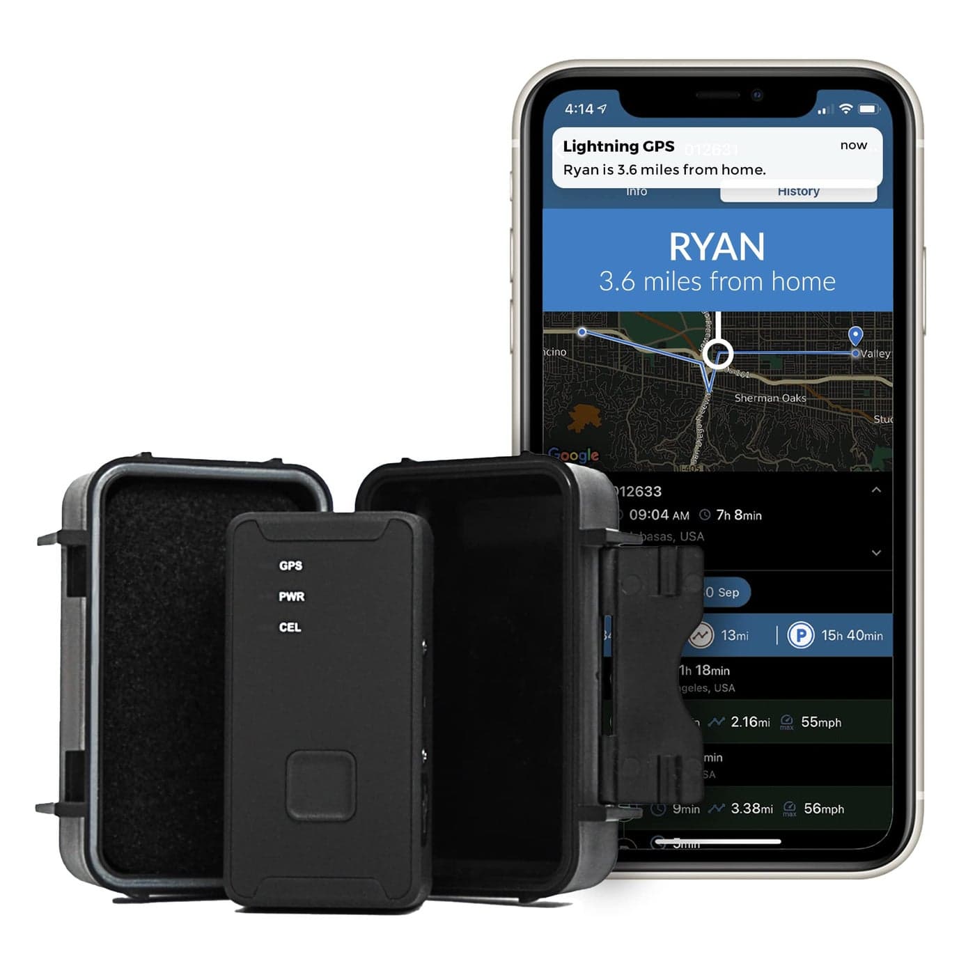 Lightning GPS GL300 Car Tracker Device for Vehicles w/Magnetic Case – Hidden GPS Tracker for Fleet Security, Long Range Vehicle Tracking, Discreet, Ideal for Cars and Trailers, Subscription Required