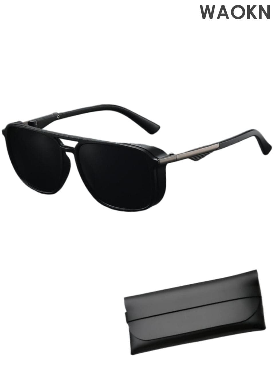 Men's Polarized Square Sunglasses, Trendy and fashionable boxy sunglasses,UV400 Protection Sun Glasses with PC Frame, Fashion Anti-Glare Sunglasses for Men Driving, Fishing, Traveling,Gift glasses case,unisex.