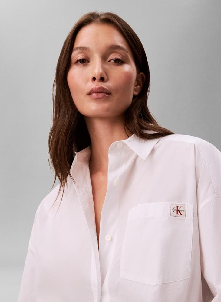 Monologo Cropped Poplin Shirt