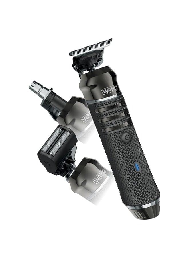 Pro Series High Visibility Trimmer, Close Cutting Blade, Lithium-Ion, Waterproof Beard Trimmer, Grooming Kit, Interchangeable Heads, Professional, Cordless, Close Cutting black